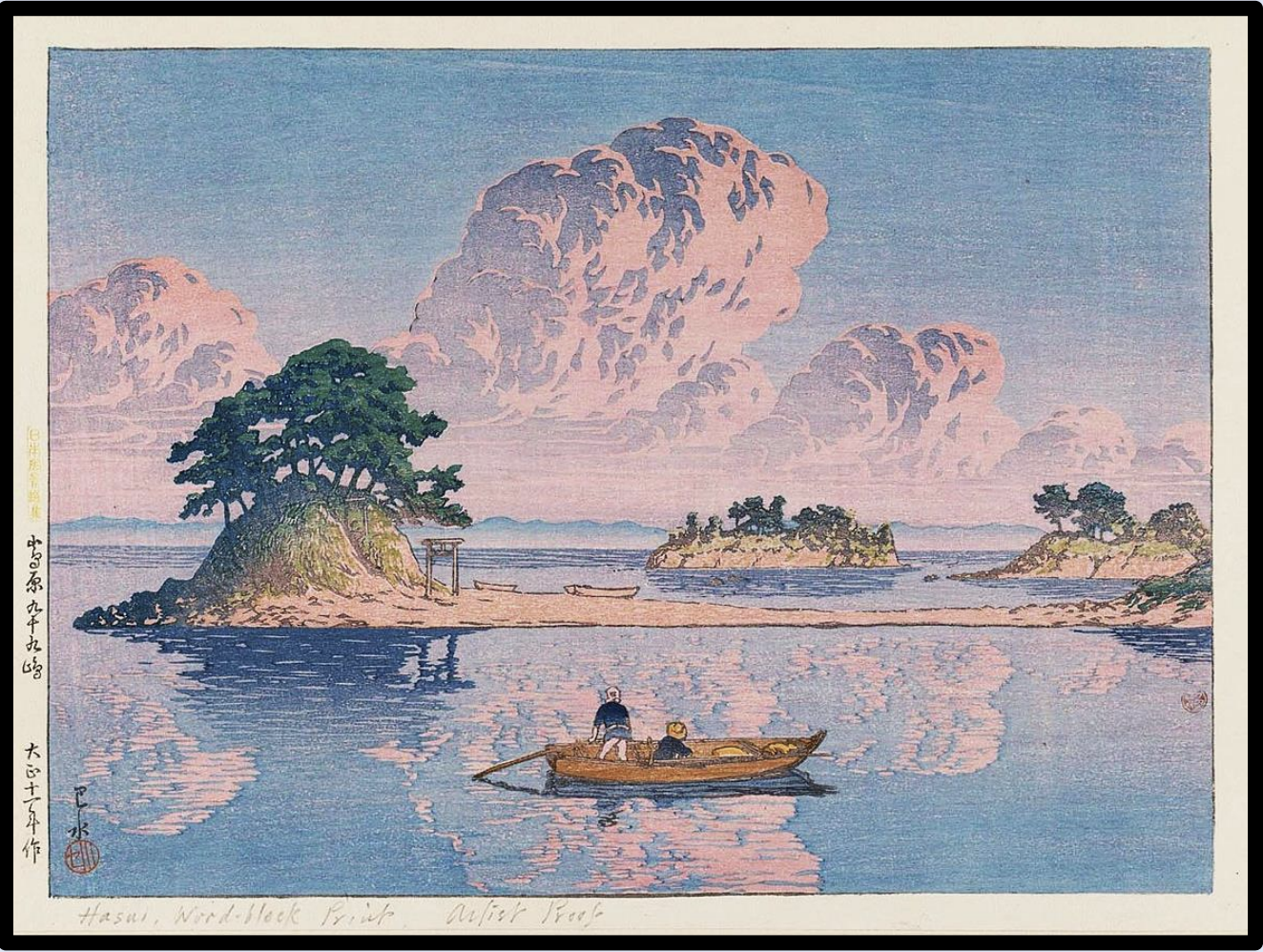 Seiwa-Kai Newsletter Issue 53 Cover Artwork - Kawase Hasui: Tsukumojima Shimabara