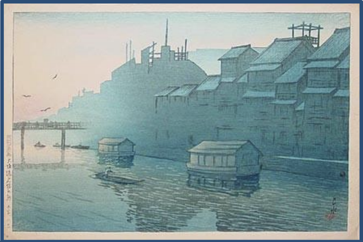 Seiwa-Kai Newsletter Issue 17 Cover Artwork - Kawase Hasui: Morning at Dotonbori in Osaka