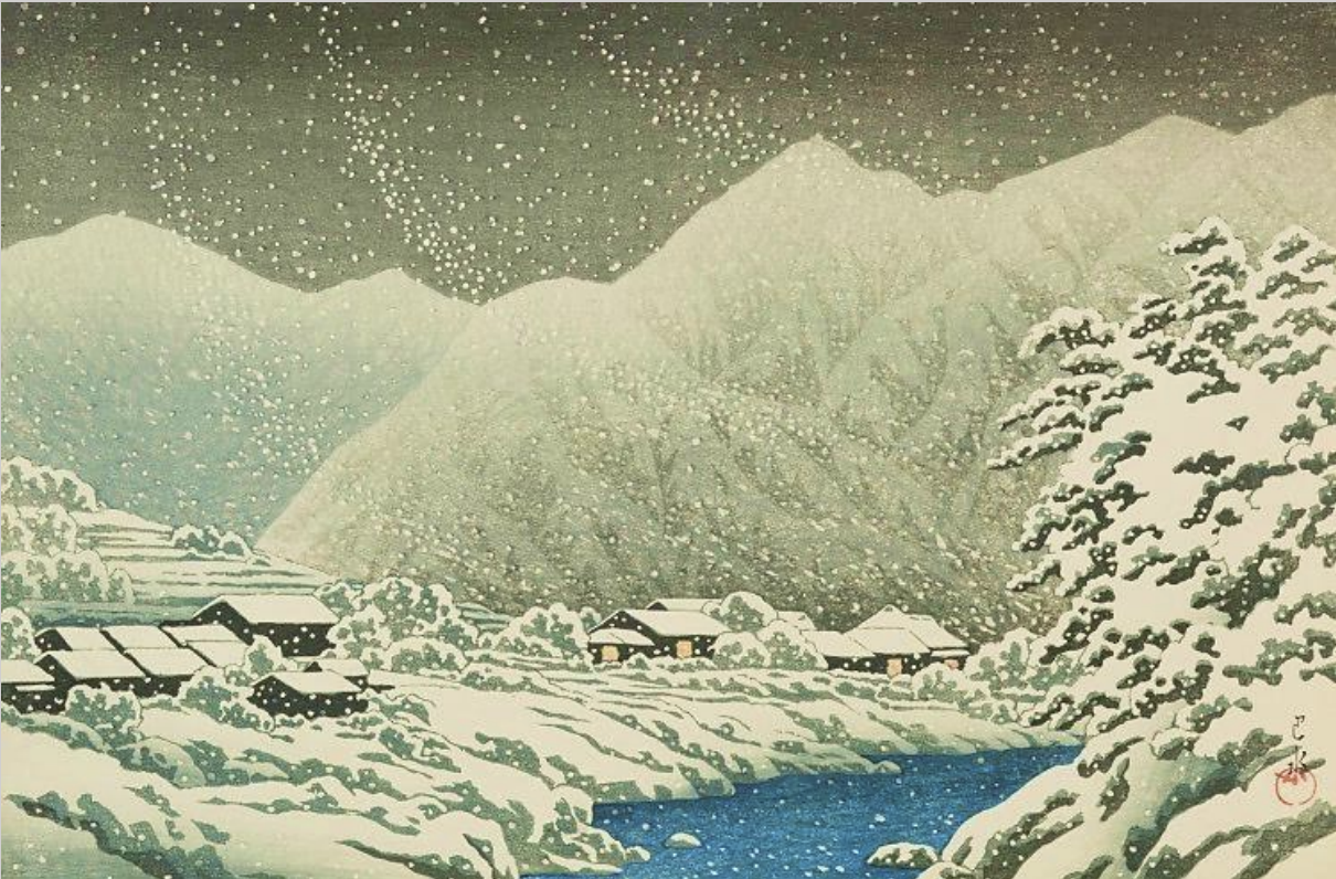 Seiwa-Kai Newsletter Issue 10 Cover Artwork - Kawase Hasui: Nakayama Seven League Road Hida