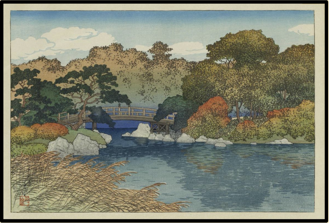 Seiwa-Kai Newsletter Issue 32 Cover Artwork - Kawase Hasui: The Garden in Autumn