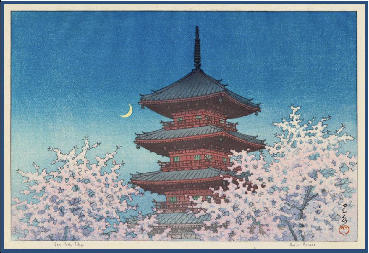Seiwa-Kai Newsletter Issue 18 Cover Artwork - Kawase Hasui: Ueno Park Tokyo