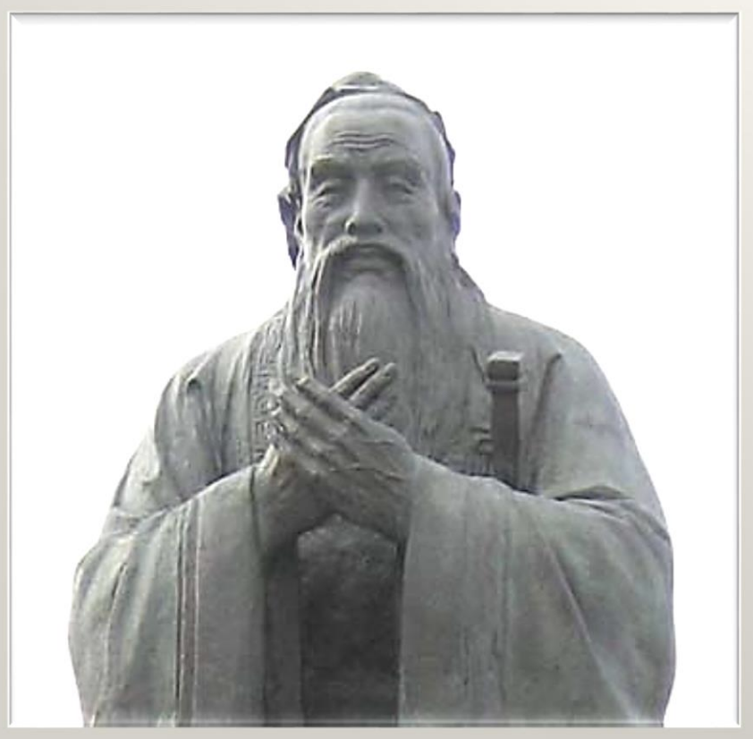 Seiwa-Kai Newsletter Issue 8 Cover Artwork - Black and White Photograph of a Statue of Confucius